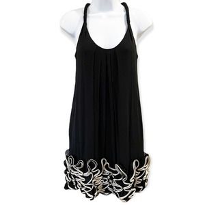 Yoana Baraschi Silk Slip Dress with Abstract Ruffle Design on the Bottom Size 4